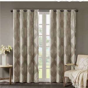 Elegant Cream Patterned Blackout Curtains